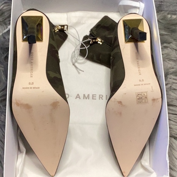 GOOD AMERICAN NEOPRENE KICKSTAND BOOTIE CAMO NWOB - Picture 13 of 13